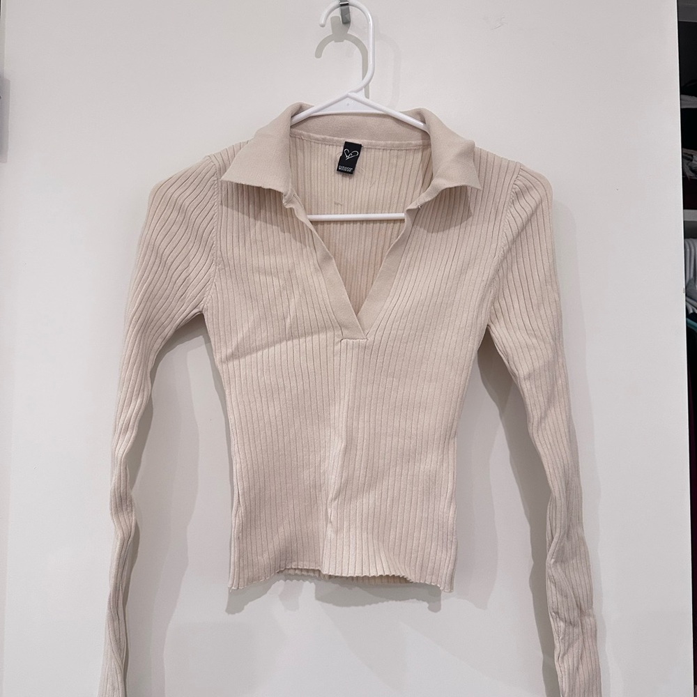 Windsor Cream Ribbed Women's Top